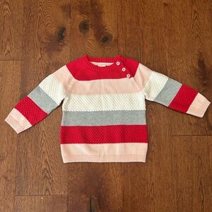 New never worn cotton 9-12 mos H&M Kids Striped Sweater - Red, Pink, Gray, White